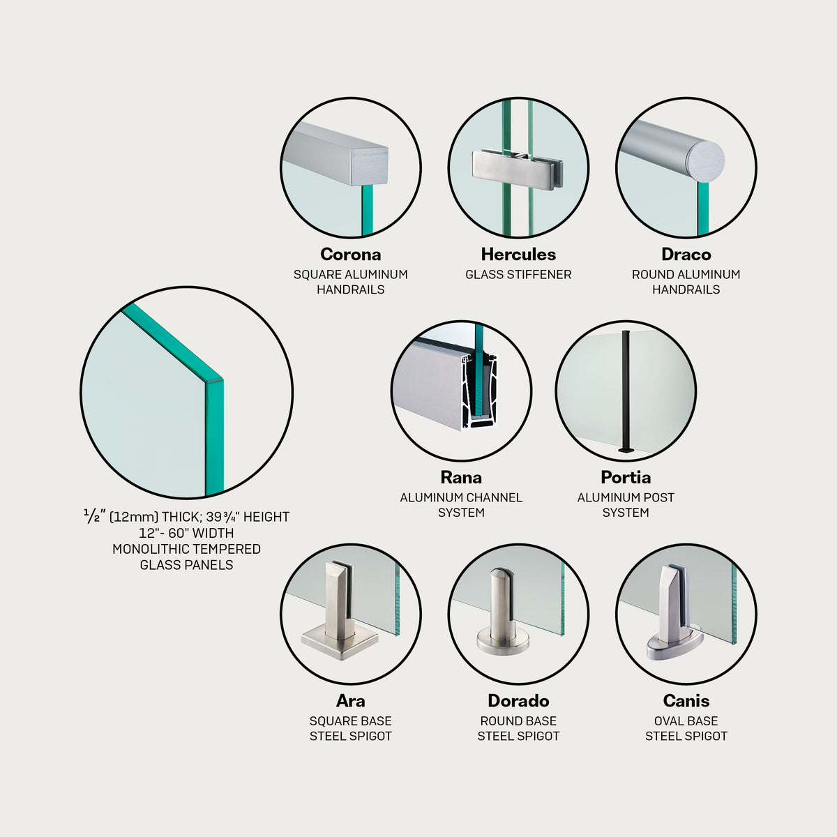 Glass Railing Panel Size Glass Railing Panels - Monolithic Tempered Glass Panel - 1/2