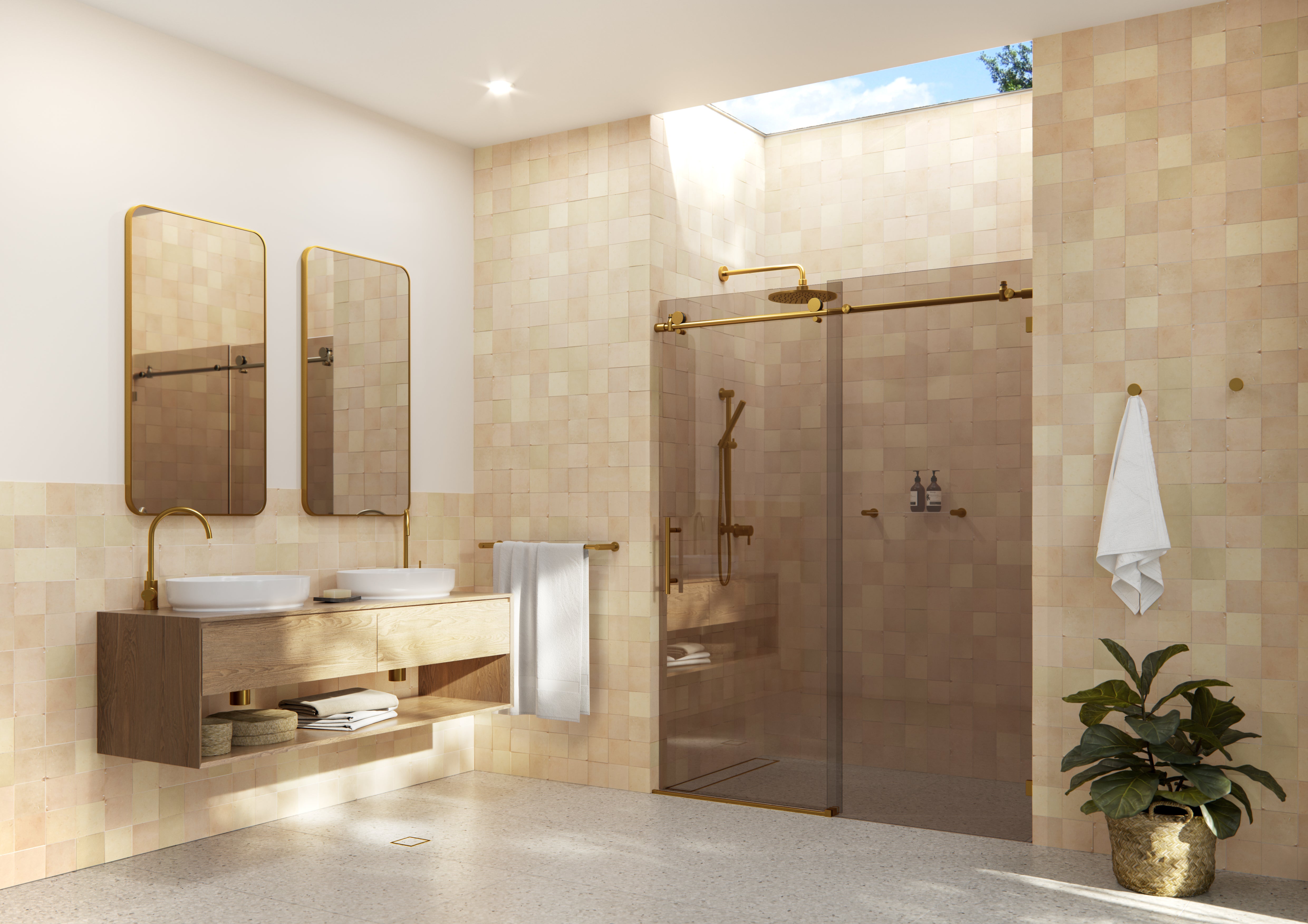 Equinox - Shower Round Slider Bronze Tint – Glass Warehouse USA