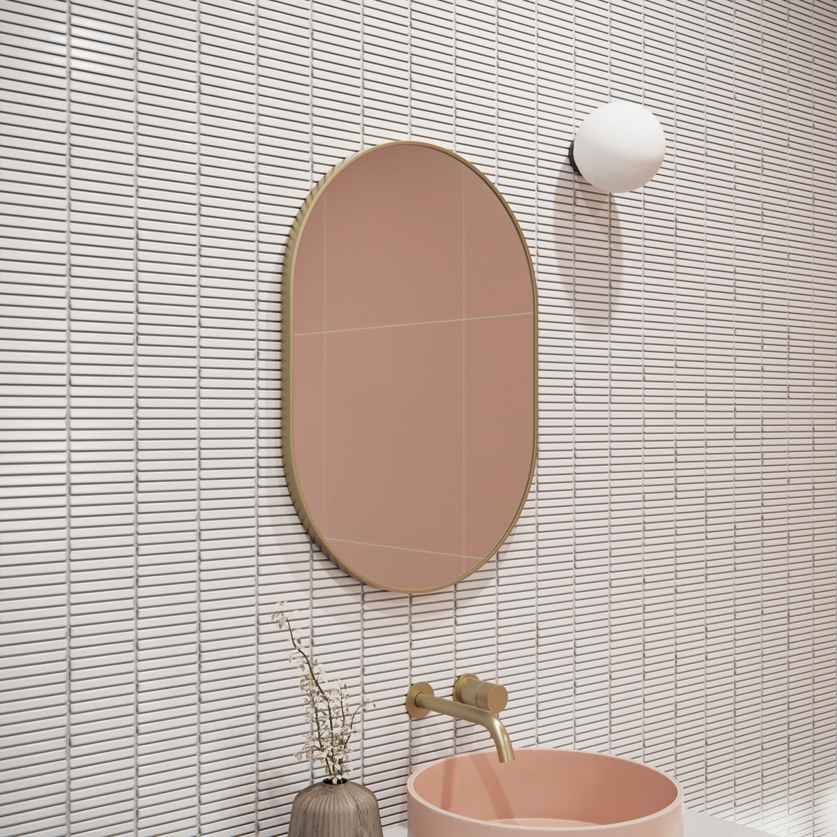 Inara - Steel Frame Pill Shape Mirror | GlassWarehouse.us