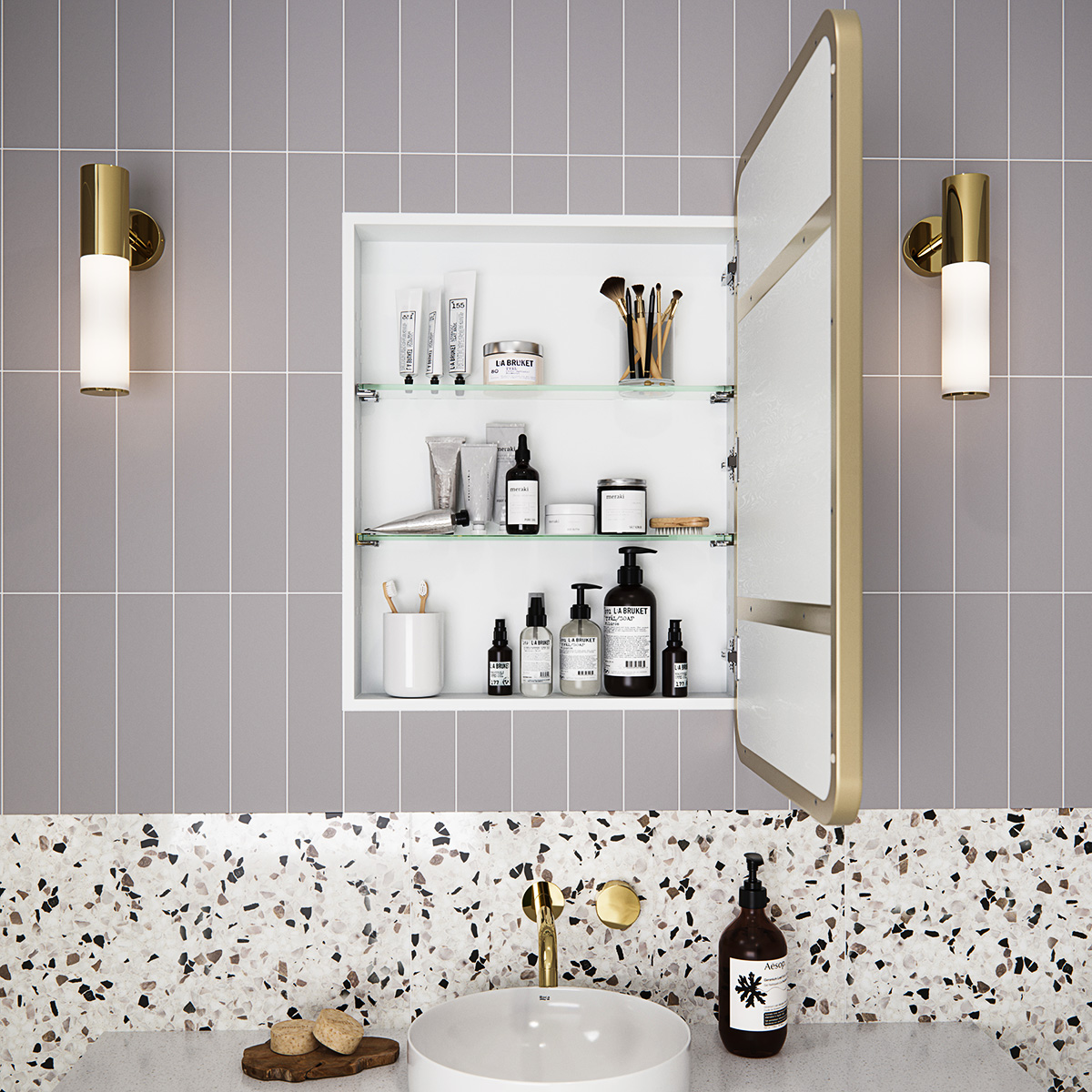 Calla Steel Frame Square Medicine GlassWarehouse.us