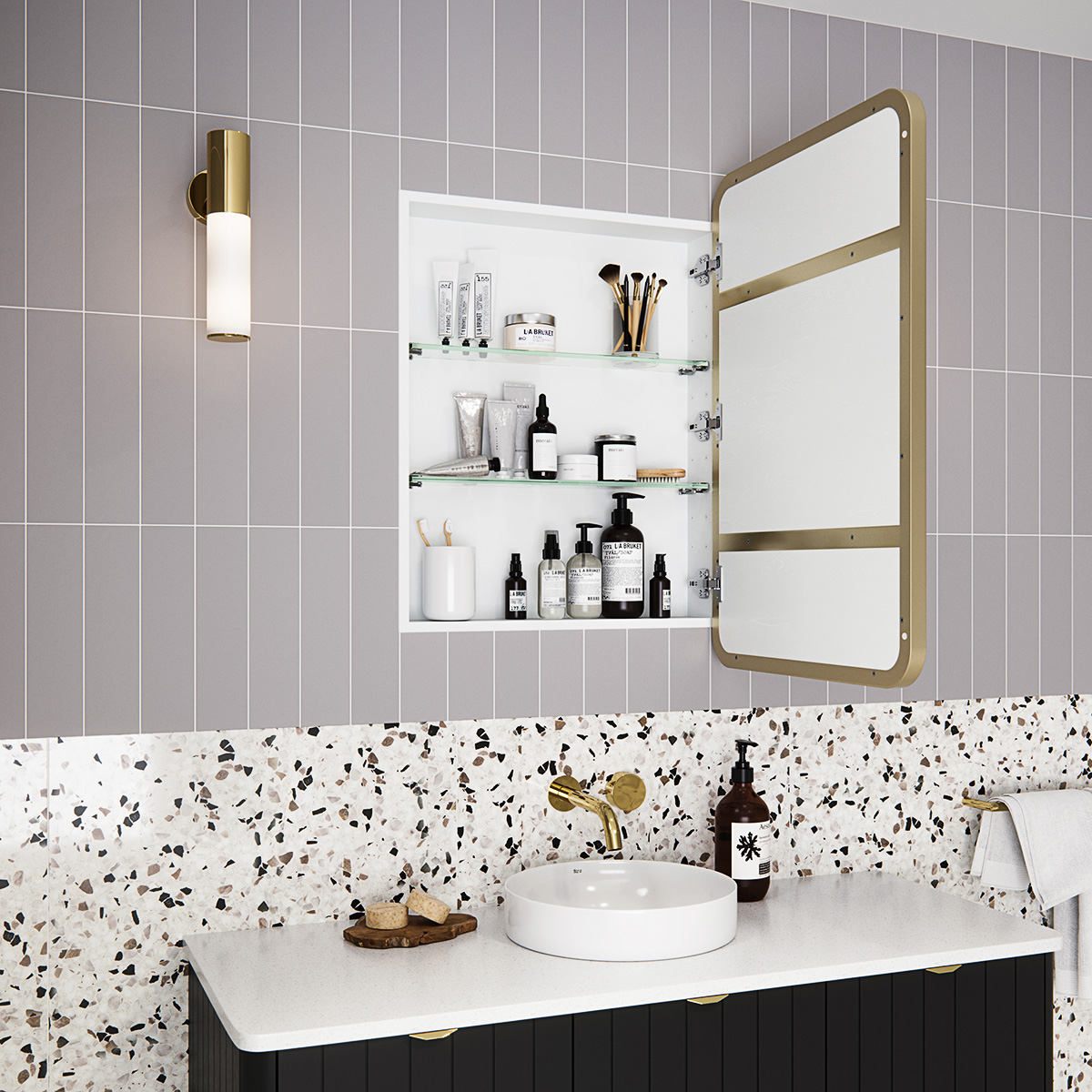 Calla Steel Frame Square Medicine GlassWarehouse.us