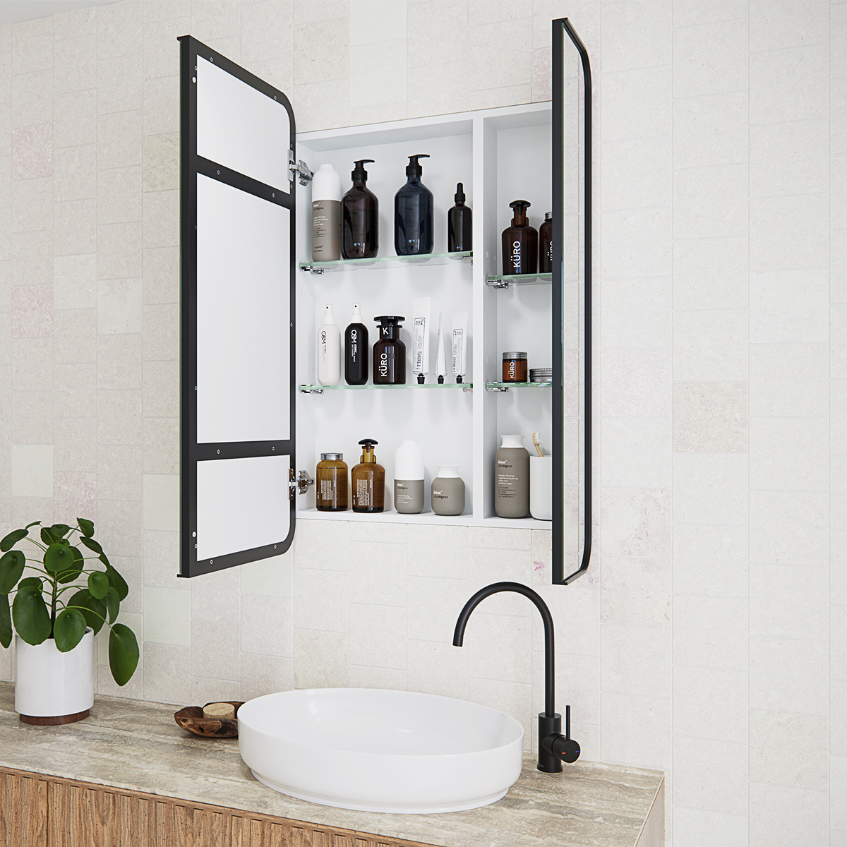 Calla Steel Frame Square Medicine GlassWarehouse.us