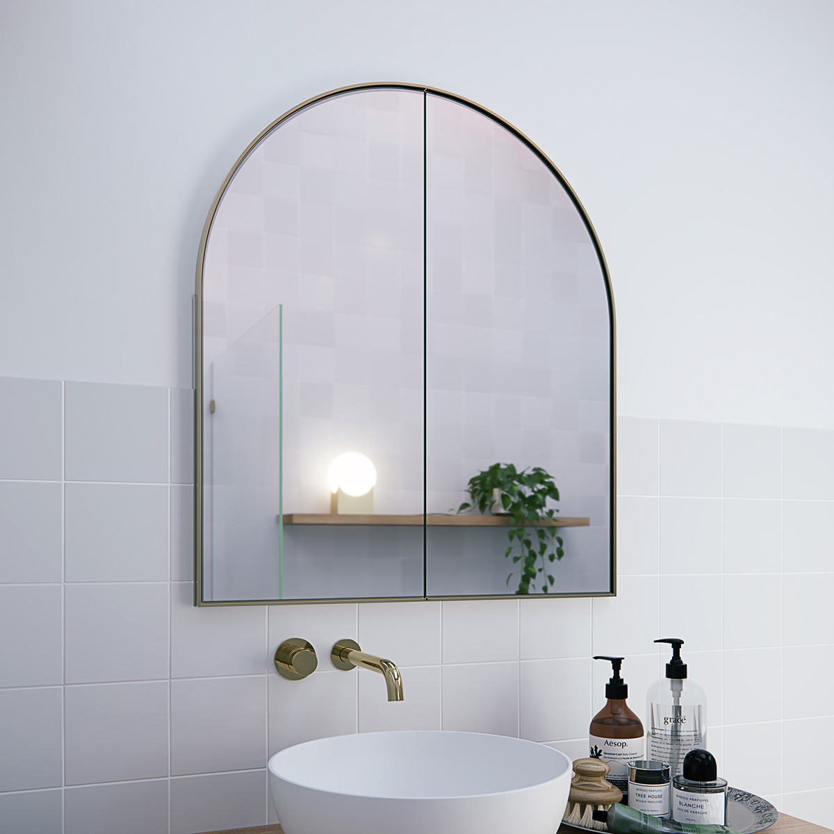 Aria Steel Frame Arch Medicine GlassWarehouse.us