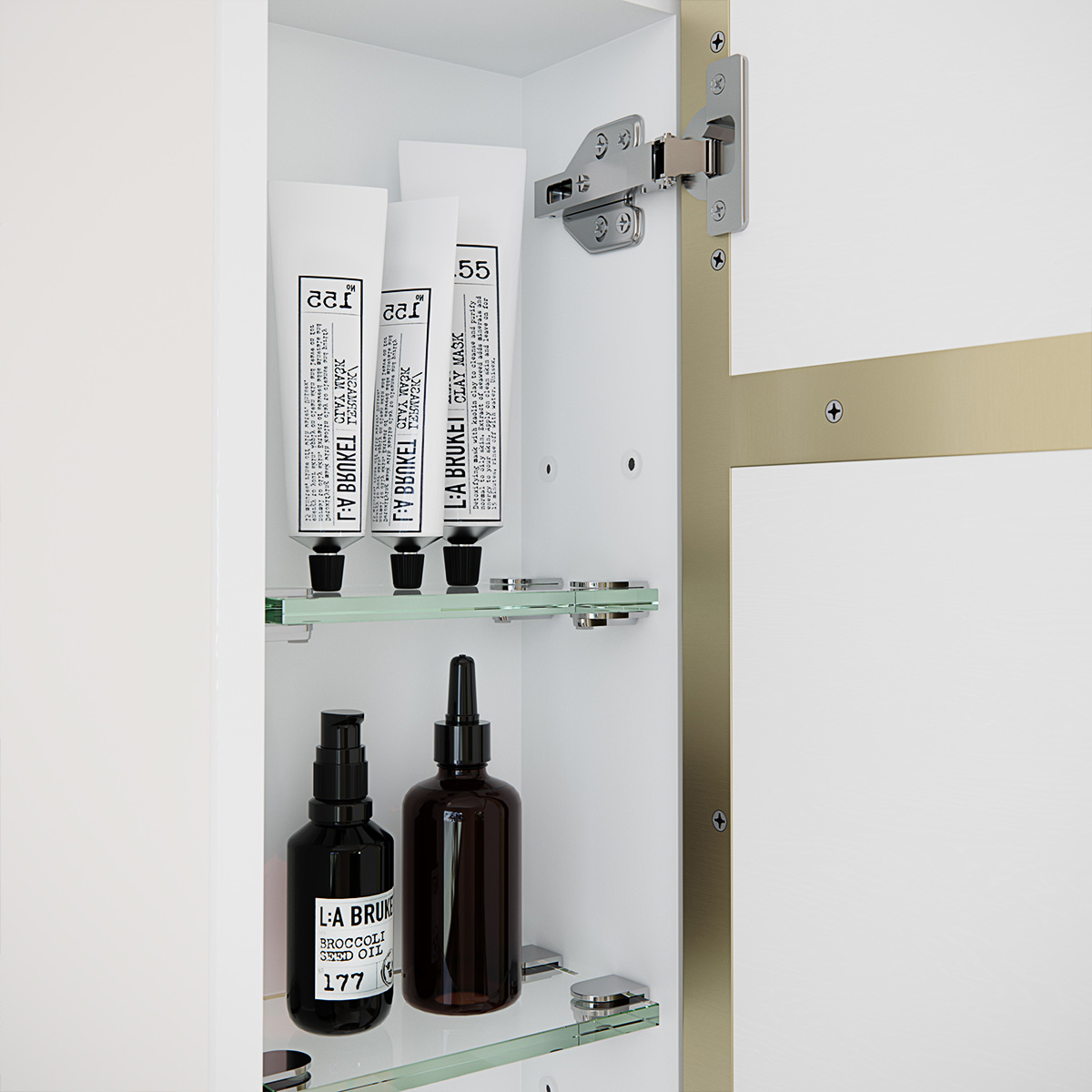 Nia - Steel Frame Pill Medicine Cabinet | GlassWarehouse.us