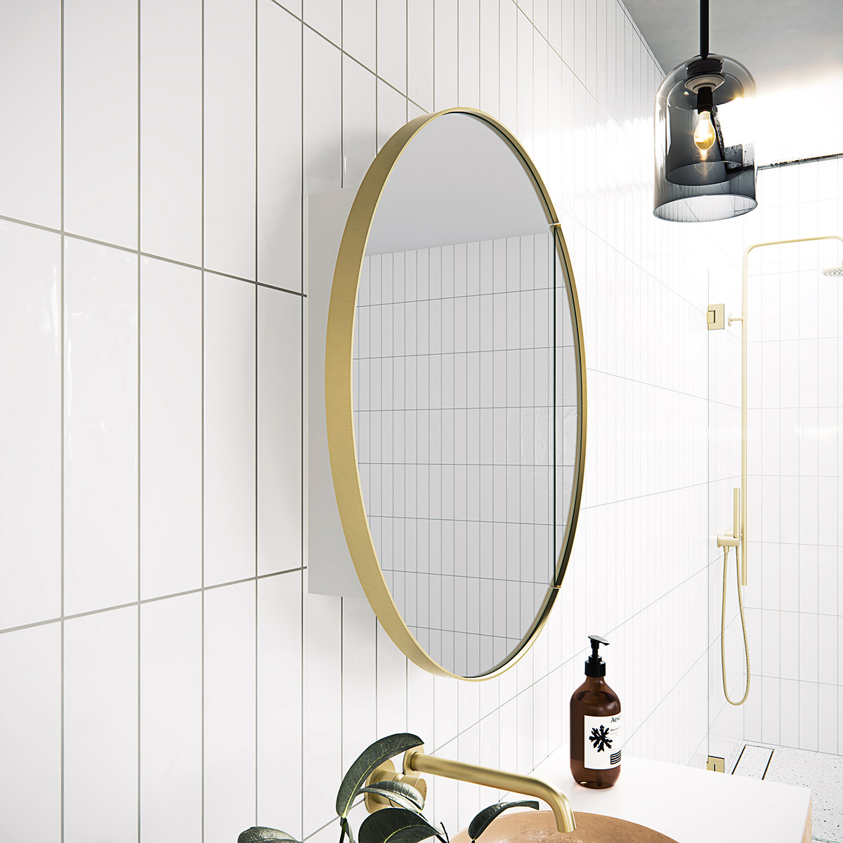 Juno Steel Frame Round Medicine GlassWarehouse.us