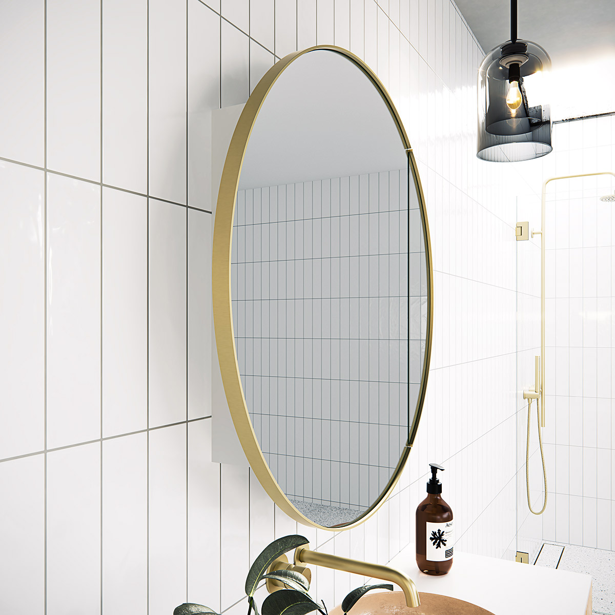 Juno Steel Frame Round Medicine GlassWarehouse.us